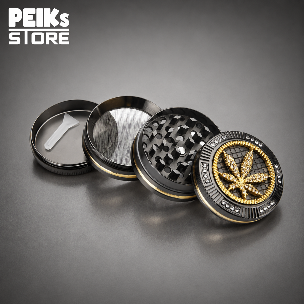Champ High | Grinder | Bling Bling Leaf | 4-teilig| ø 50 mm
