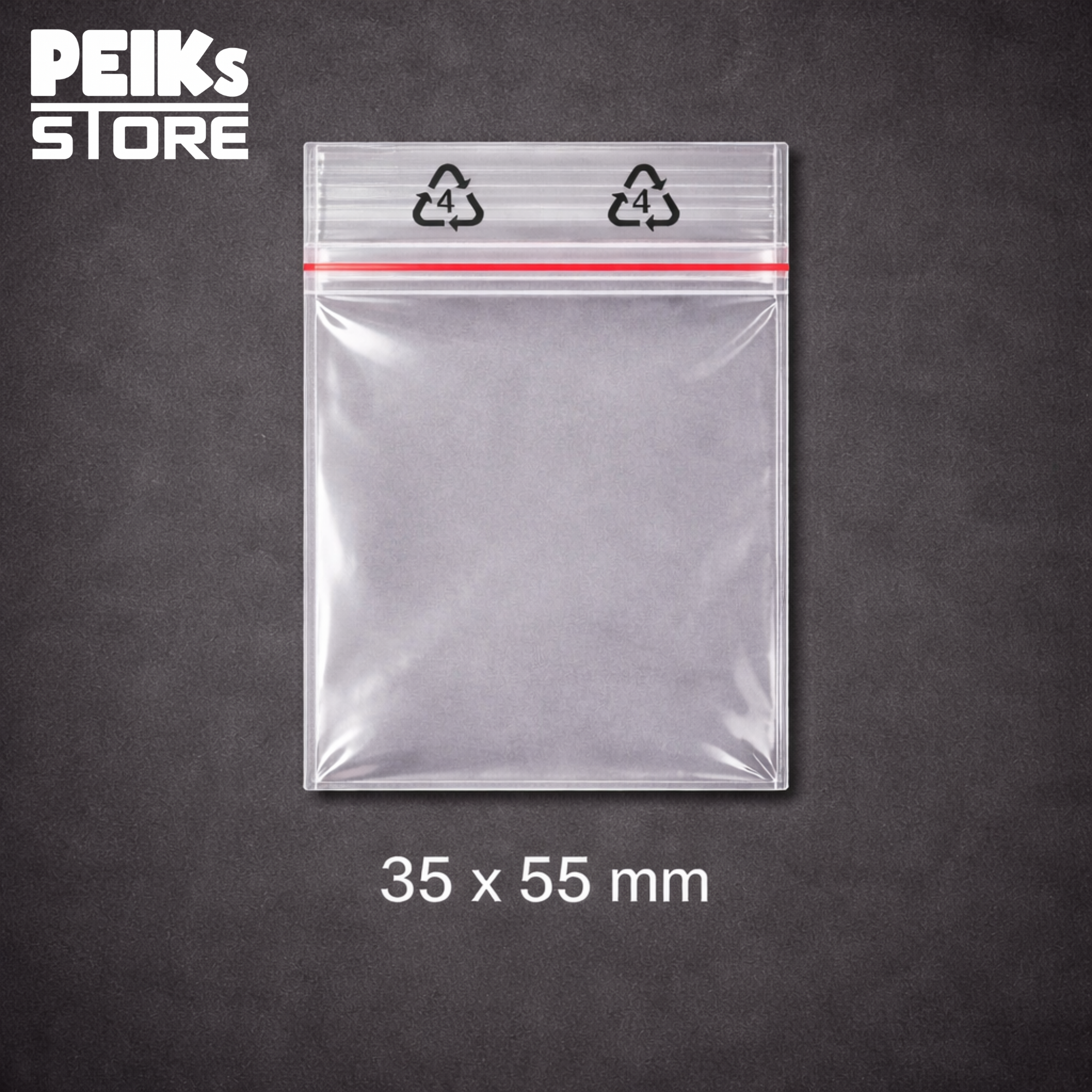Druckverschlussbeutel | Baggies | Zip-Tüte | 35x55mm - 50mµ | Transparent | 100 Stück