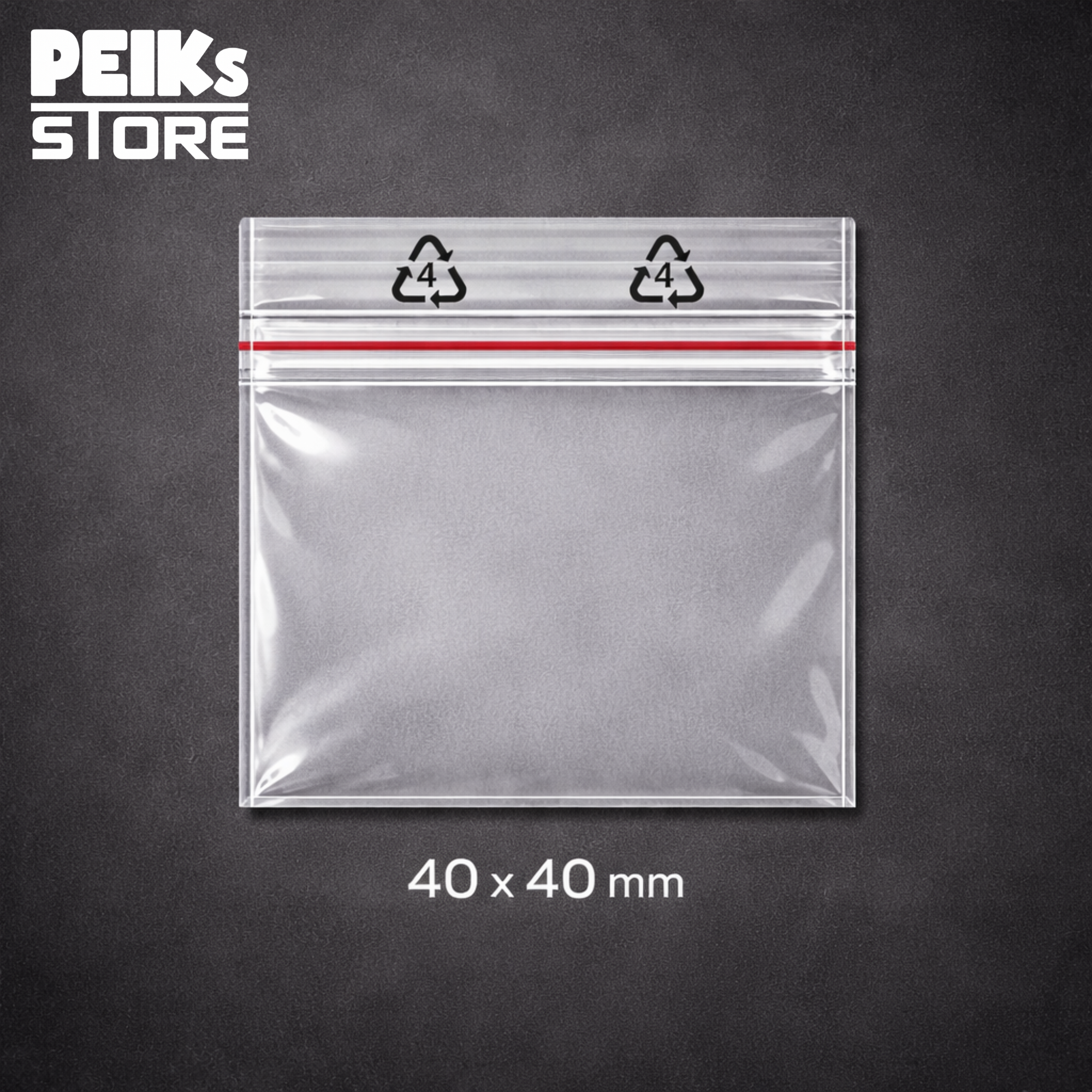 Druckverschlussbeutel | Baggies | Zip-Tüte | 40x40mm - 50mµ | Transparent | 100 Stück