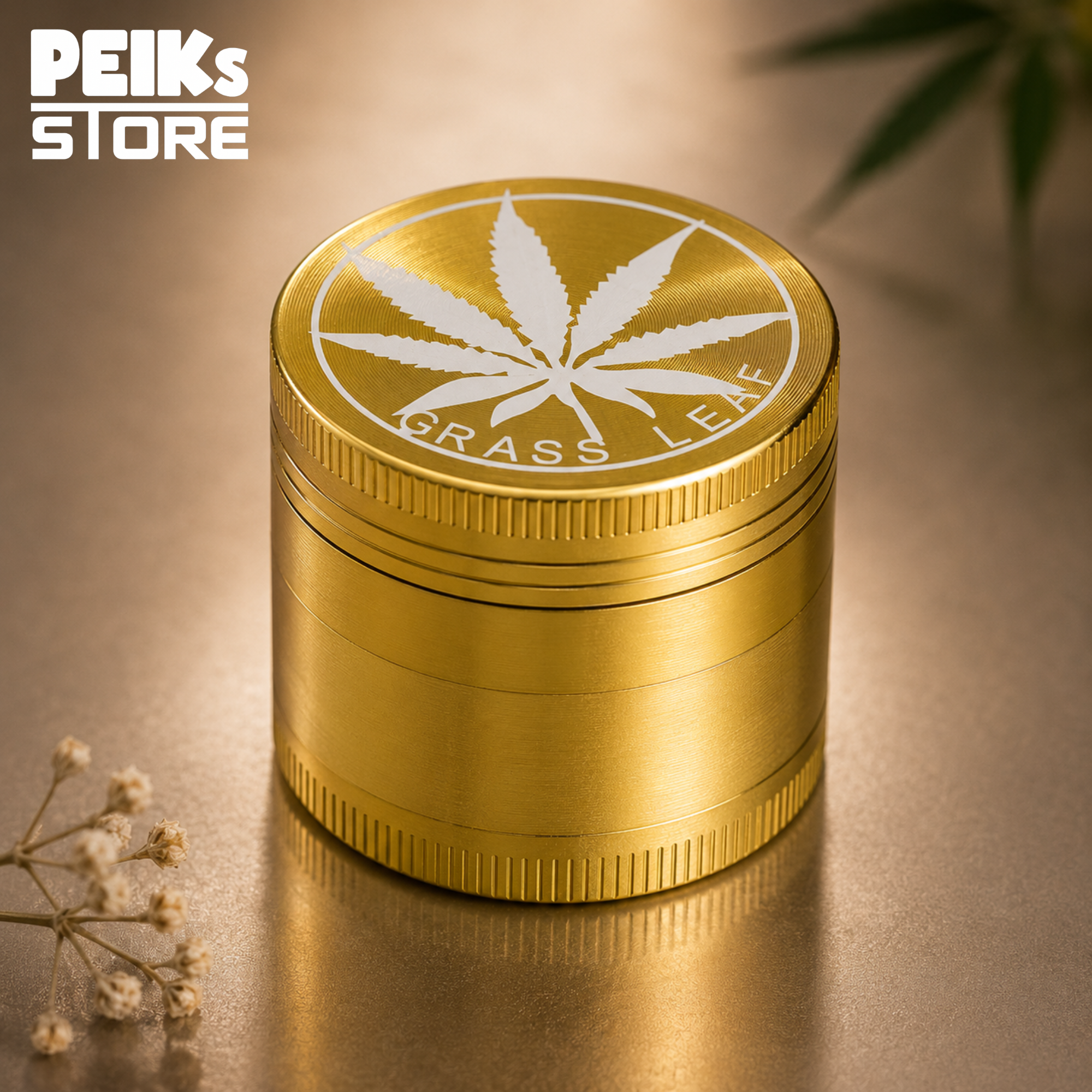 Grinder | Grass Leaf | 4tlg. 37 x 40mm