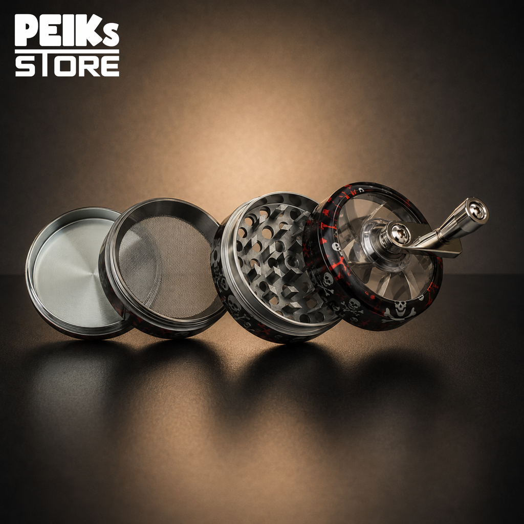 Grinder | Skull mit Kurbel | 4tlg. 45 x 50mm