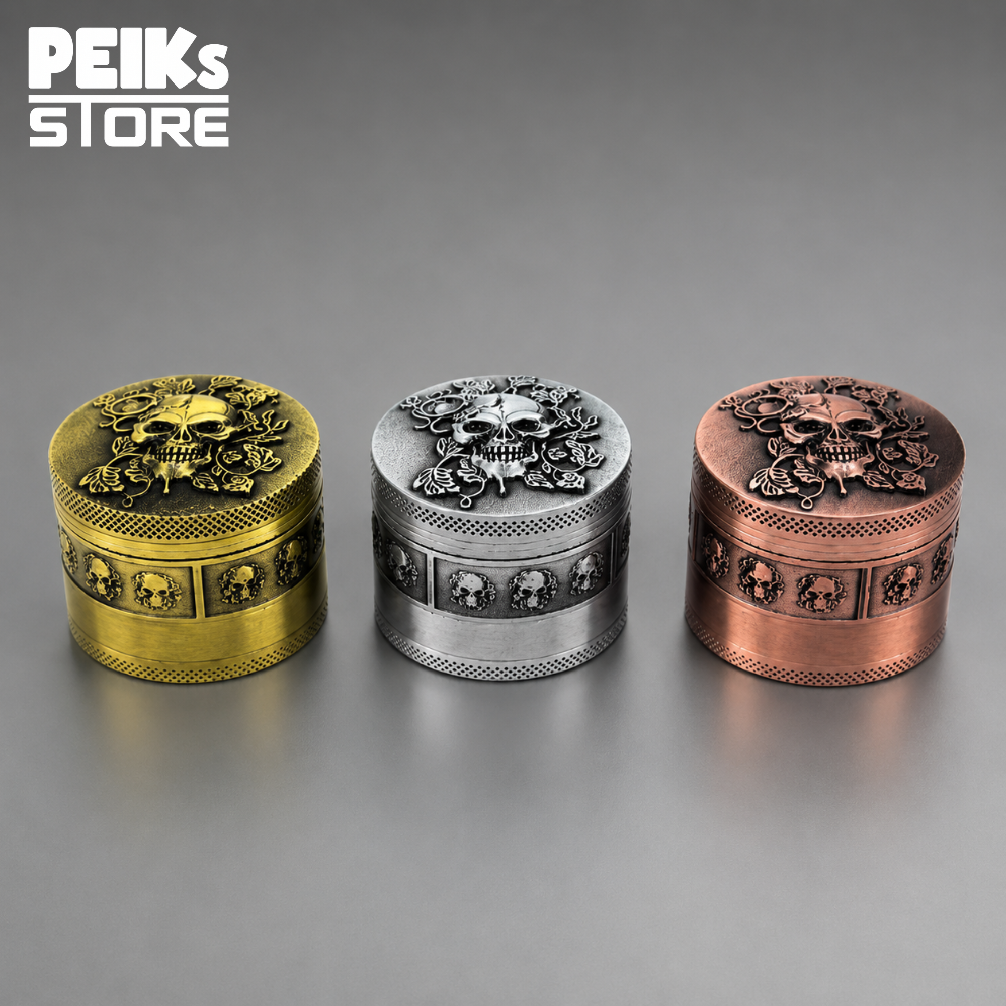 Grinder | Skull with Ivy | 4-tlg | verschiedene Farben