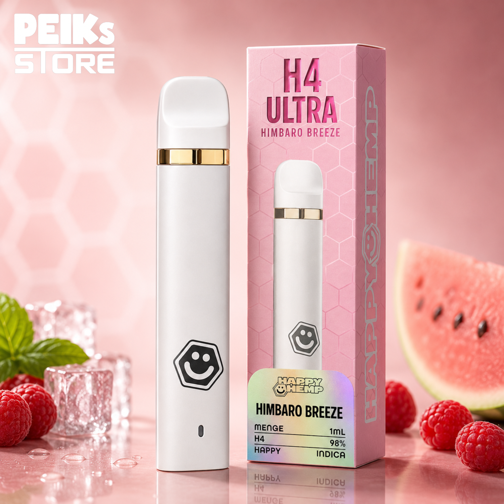 Happy Hemp | H4 Ultra Vape | Himbaro Breeze | Indica | 1ml