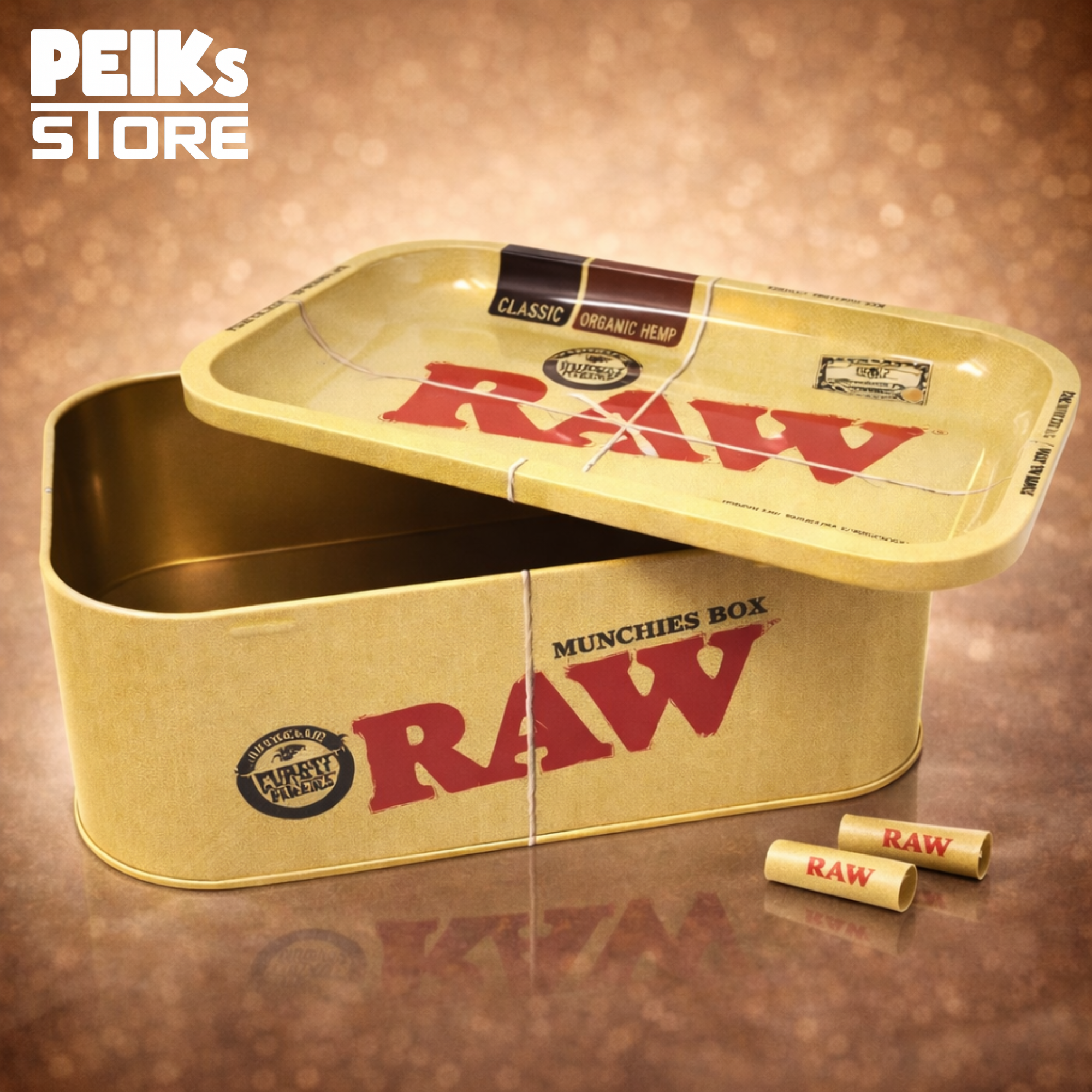 RAW | Munchies Box | mit Rolling Tray | Deckel S