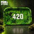 Rolling Tray | 420 Grün Hanfblatt | S 27x16x2cm