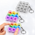 Spielzeug | Fidget RGB Tastatur | Groß 3x3 | Transparent