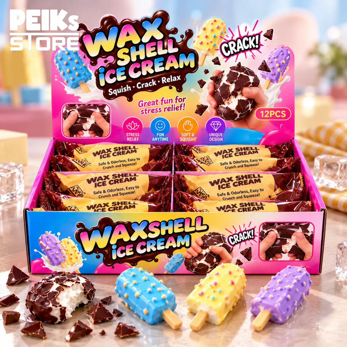 Spielzeug | Squishy Crispy Wax Shell Ice Cream