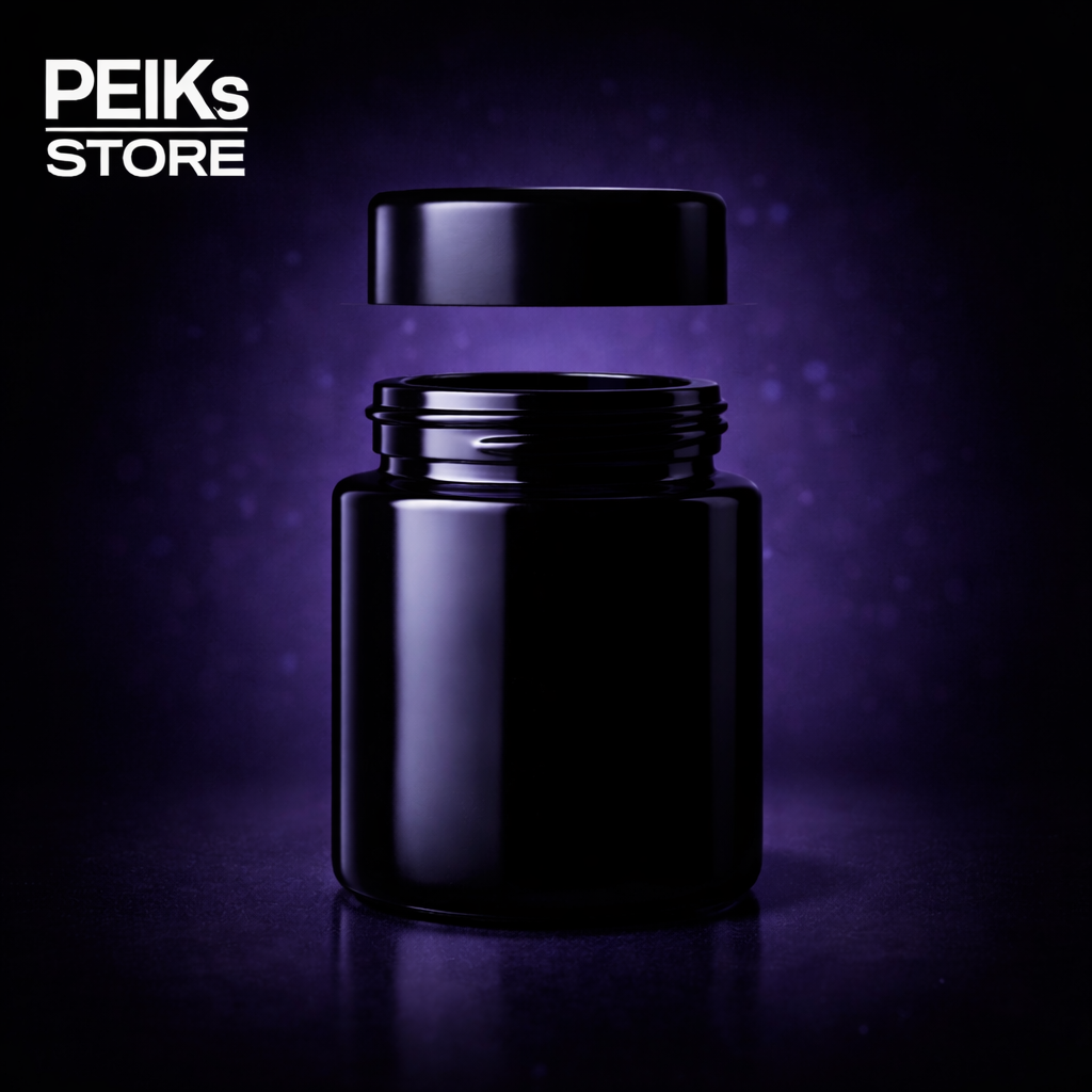 Miron | Violettglas | 100 ml | Weithalsglas|  "Saturn" | mit Deckel