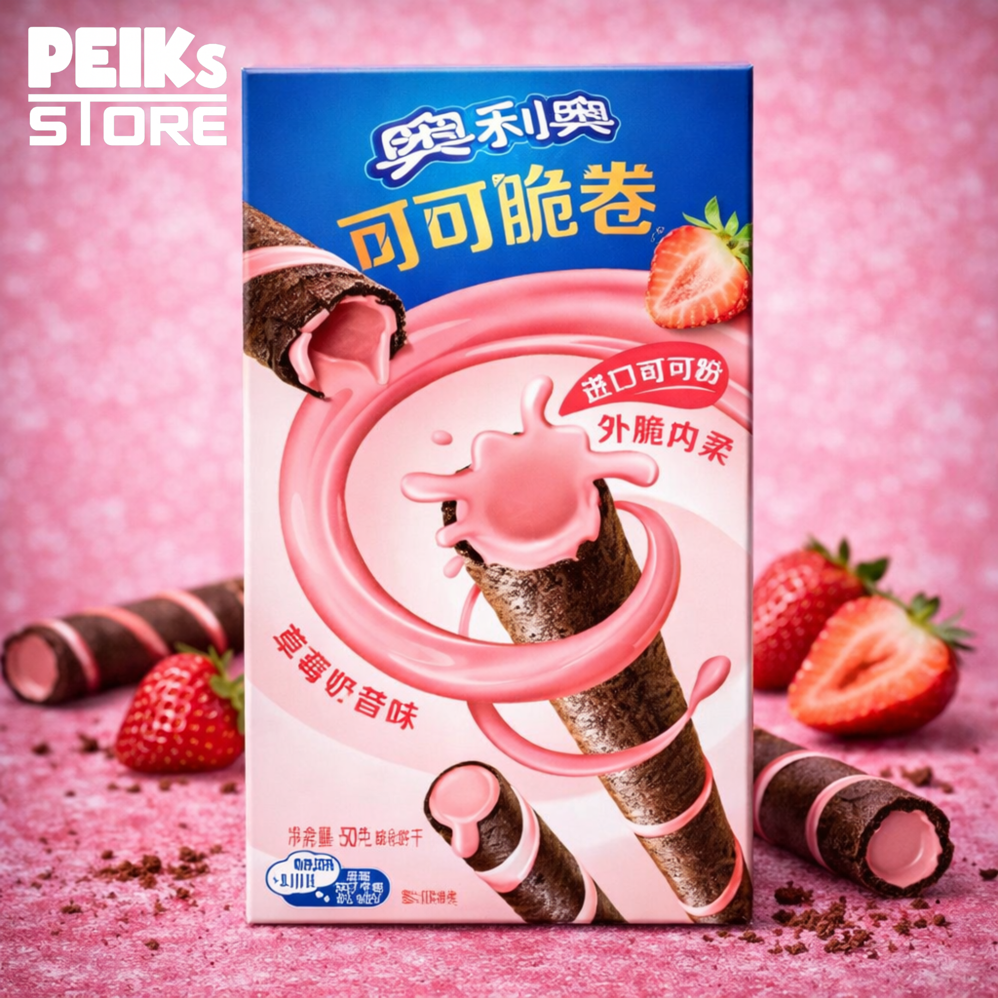 Oreo | Cocoa Crisp Roll Strawberry | 50g